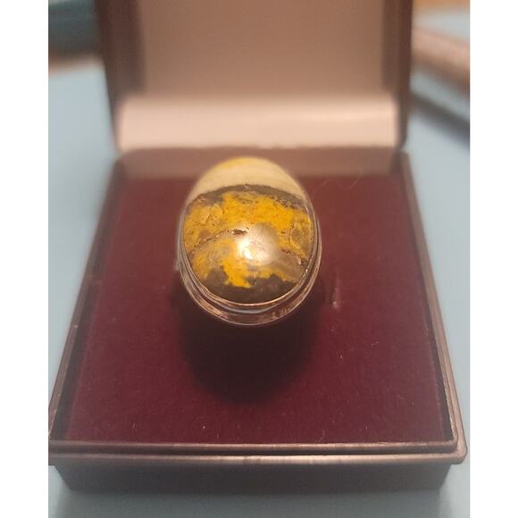 Bumblebee Jasper Ring in Sterling Silver. size 9.5 - Picture 6 of 6